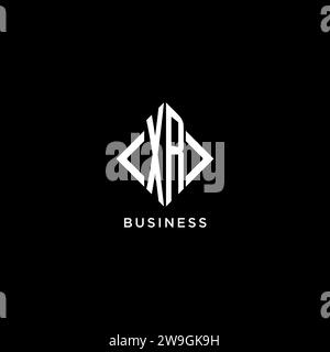 XR initial monogram with rhombus shape logo design ideas Stock Vector