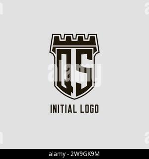 QS Monogram logo letter with building shape style design isolated on ...
