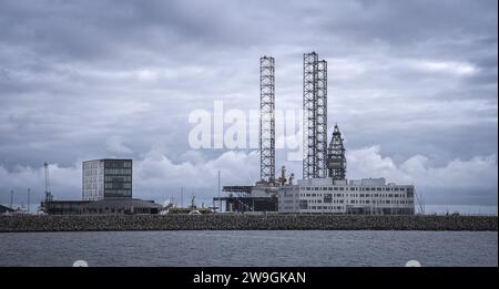 Port Esbjerg, the world's largest base port for offshore wind activities Stock Photo