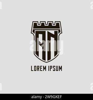 Monogram BE with shield fortress logo design style vector graphic Stock ...