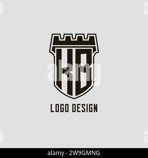 KB logo monogram with fortress castle and shield style design ideas ...