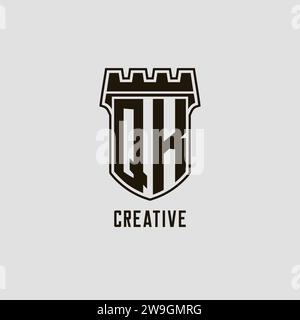 BE logo monogram with fortress castle and shield style design ideas ...