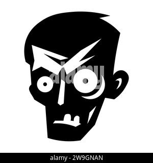 Zombie black vector icon on white background Stock Vector