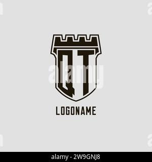 QT initial monogram with building logo design vector graphic Stock ...