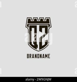QZ initial monogram with building logo design vector graphic Stock ...