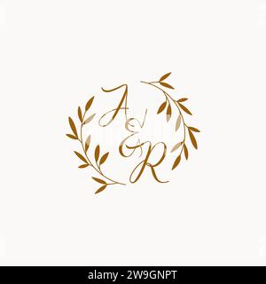 AR initial wedding monogram logo design Stock Vector