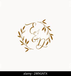 ED initial wedding monogram logo design Stock Vector