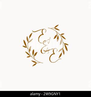 EE initial wedding monogram logo design Stock Vector