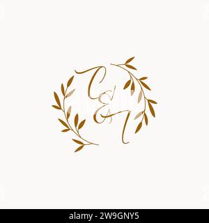 CI initial wedding monogram logo design Stock Vector
