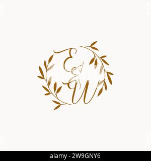 EW initial wedding monogram logo design Stock Vector