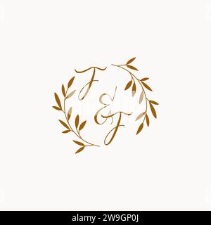 FF initial wedding monogram logo design Stock Vector