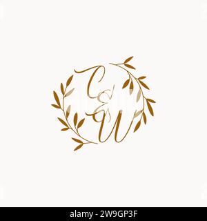 CW initial wedding monogram logo design Stock Vector