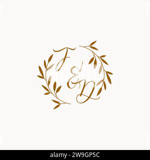 FD initial wedding monogram logo design Stock Vector