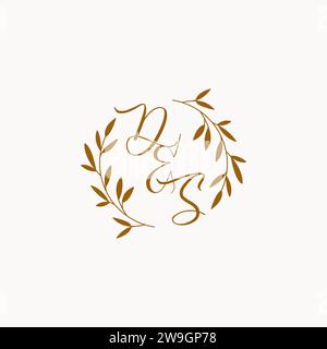DS initial wedding monogram logo design Stock Vector