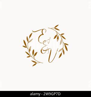EV initial wedding monogram logo design Stock Vector