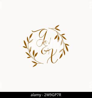 GX initial wedding monogram logo design Stock Vector