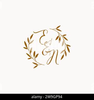 EN initial wedding monogram logo design Stock Vector