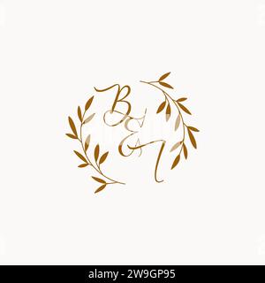 BI initial wedding monogram logo design Stock Vector