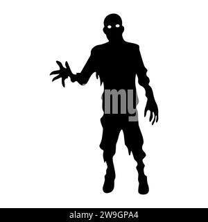 Zombie black vector icon on white background Stock Vector