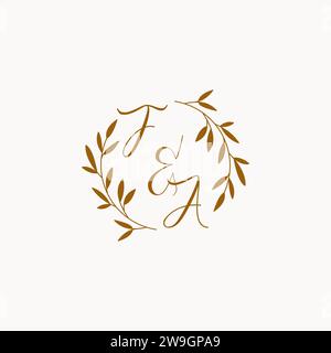 FA initial wedding monogram logo design Stock Vector