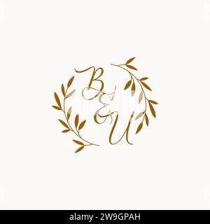 BU initial wedding monogram logo design Stock Vector