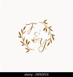 FY initial wedding monogram logo design Stock Vector