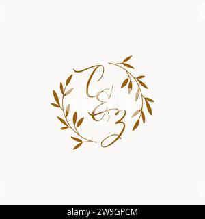 CZ initial wedding monogram logo design Stock Vector