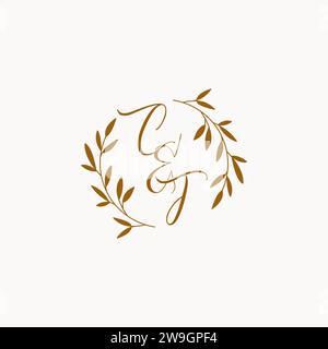 CT initial wedding monogram logo design Stock Vector