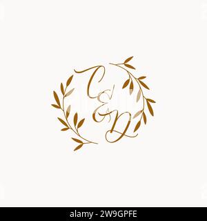 CD initial wedding monogram logo design Stock Vector