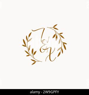 IX initial wedding monogram logo design Stock Vector