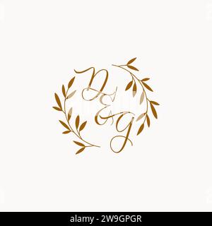 DG initial wedding monogram logo design Stock Vector