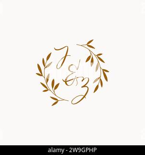 JZ initial wedding monogram logo design Stock Vector