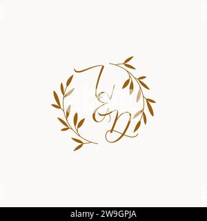 ID initial wedding monogram logo design Stock Vector