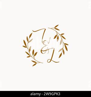 IL initial wedding monogram logo design Stock Vector