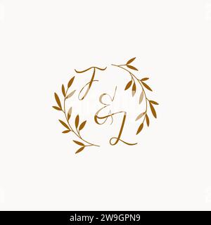 FL initial wedding monogram logo design Stock Vector