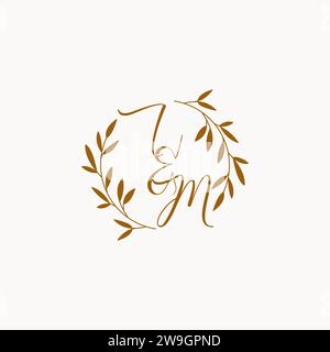 IM initial wedding monogram logo design Stock Vector