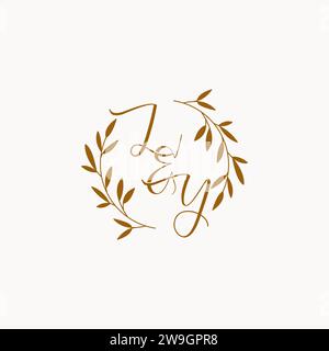 LY initial wedding monogram logo design Stock Vector