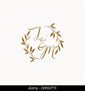 LM initial wedding monogram logo design Stock Vector