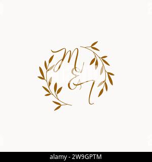 MI initial wedding monogram logo design Stock Vector