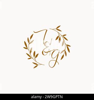 IG initial wedding monogram logo design Stock Vector