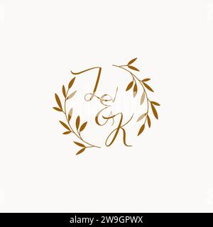 LK initial wedding monogram logo design Stock Vector