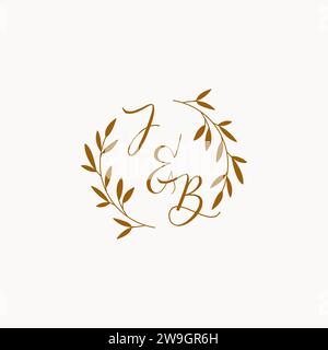 JB initial wedding monogram logo design Stock Vector