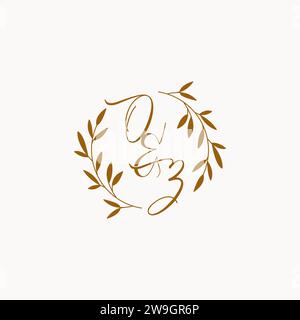OZ initial wedding monogram logo design Stock Vector