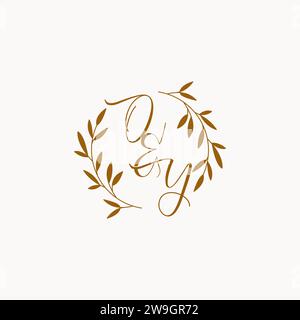 OY initial wedding monogram logo design Stock Vector
