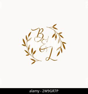 BL initial wedding monogram logo design Stock Vector