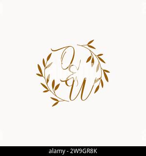 OW initial wedding monogram logo design Stock Vector