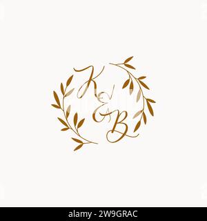 KB initial wedding monogram logo design Stock Vector