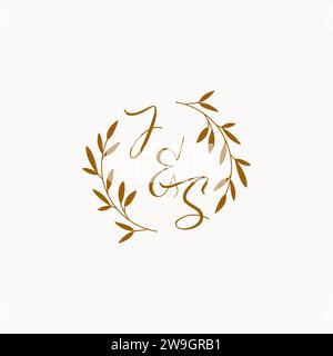 JS initial wedding monogram logo design Stock Vector