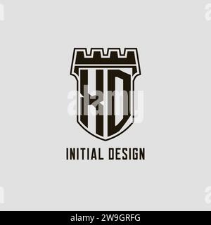 XD logo monogram with fortress castle and shield style design ideas ...