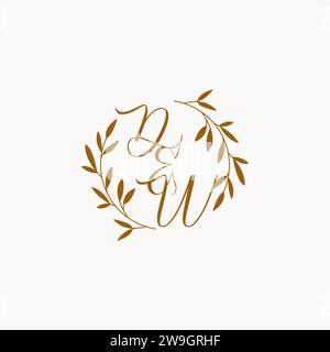 DW initial wedding monogram logo design Stock Vector